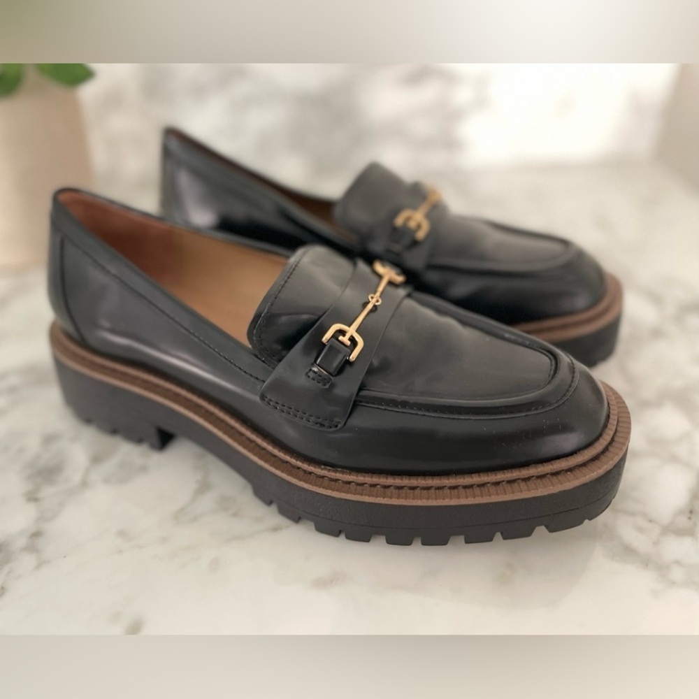 Sam Edelman Chunky Lug Penny Loafer Size 8.5 Black Laurs - Picture 4 of 13